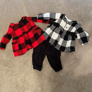Baby girl buffalo plaid outfit
